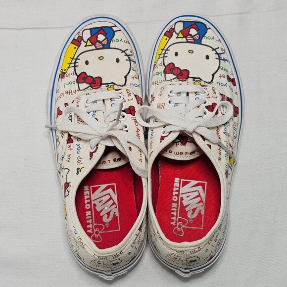 VANS x HELLO KITTY  School Canvas Lace-Up Multicolor Shoes Women's 8.5/ Men's 7 - Picture 7 of 13